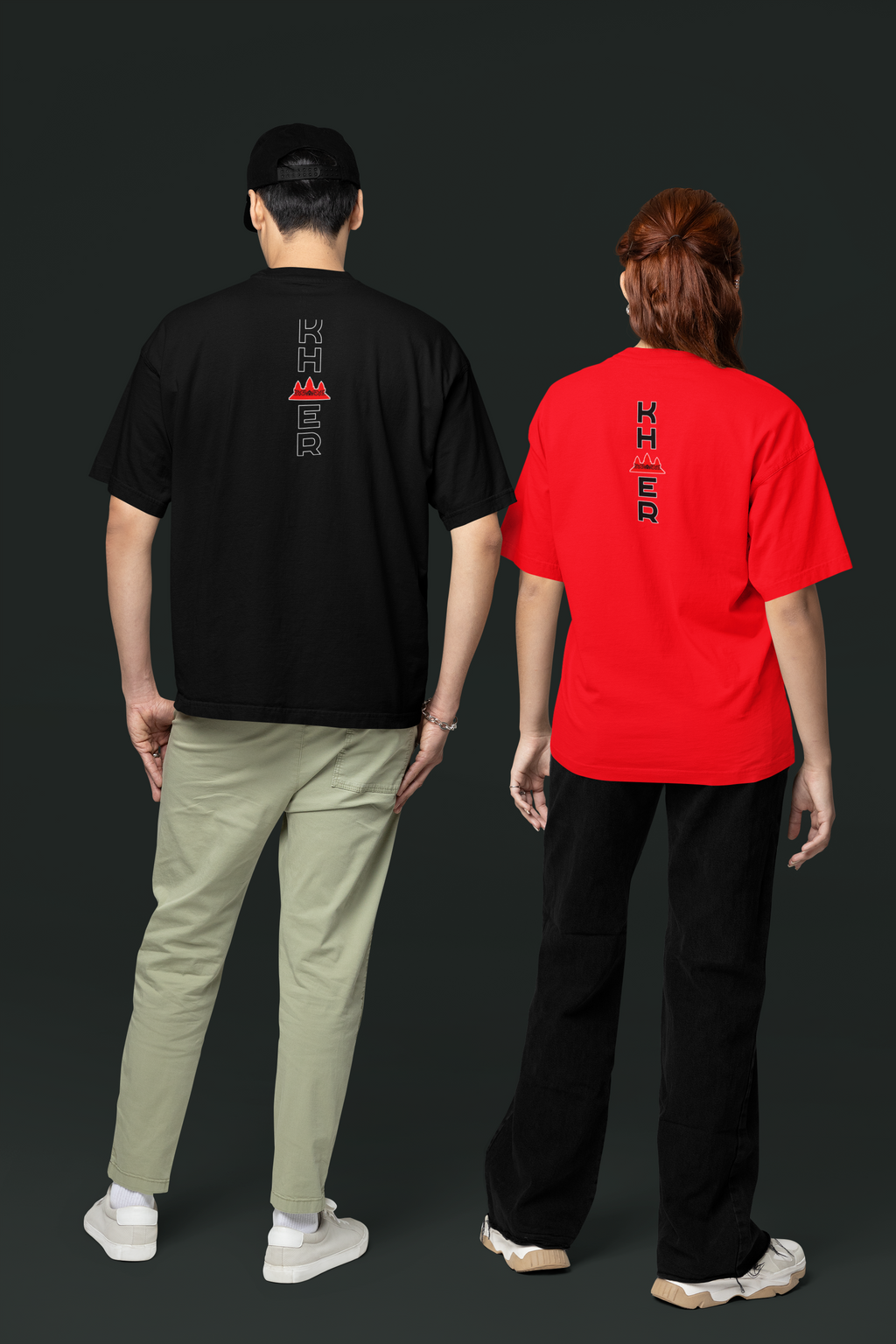 Custom Design T-Shirt - Khmer Vertical with Angkor Wat
