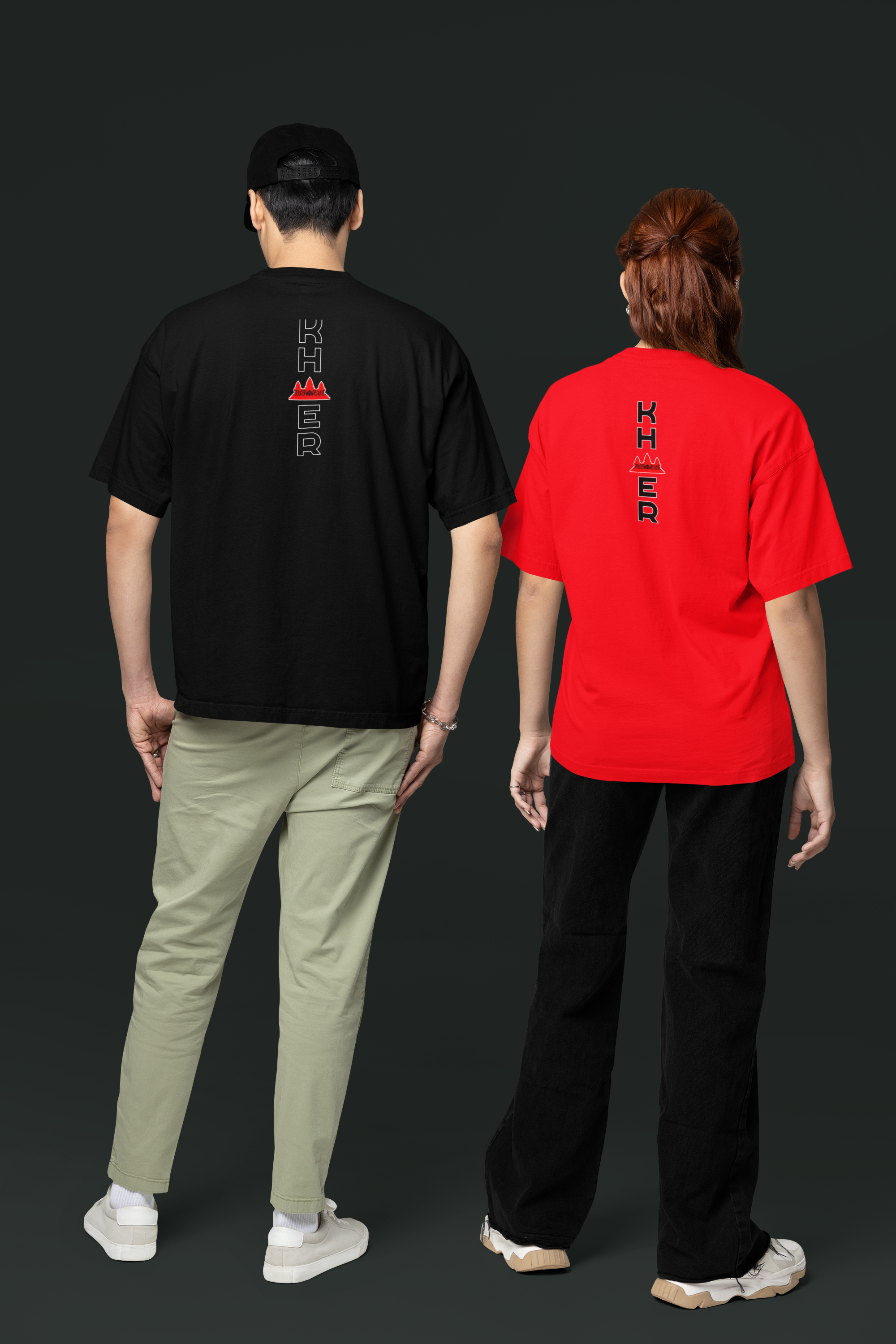 Custom Design T-Shirt - Khmer Vertical with Angkor Wat