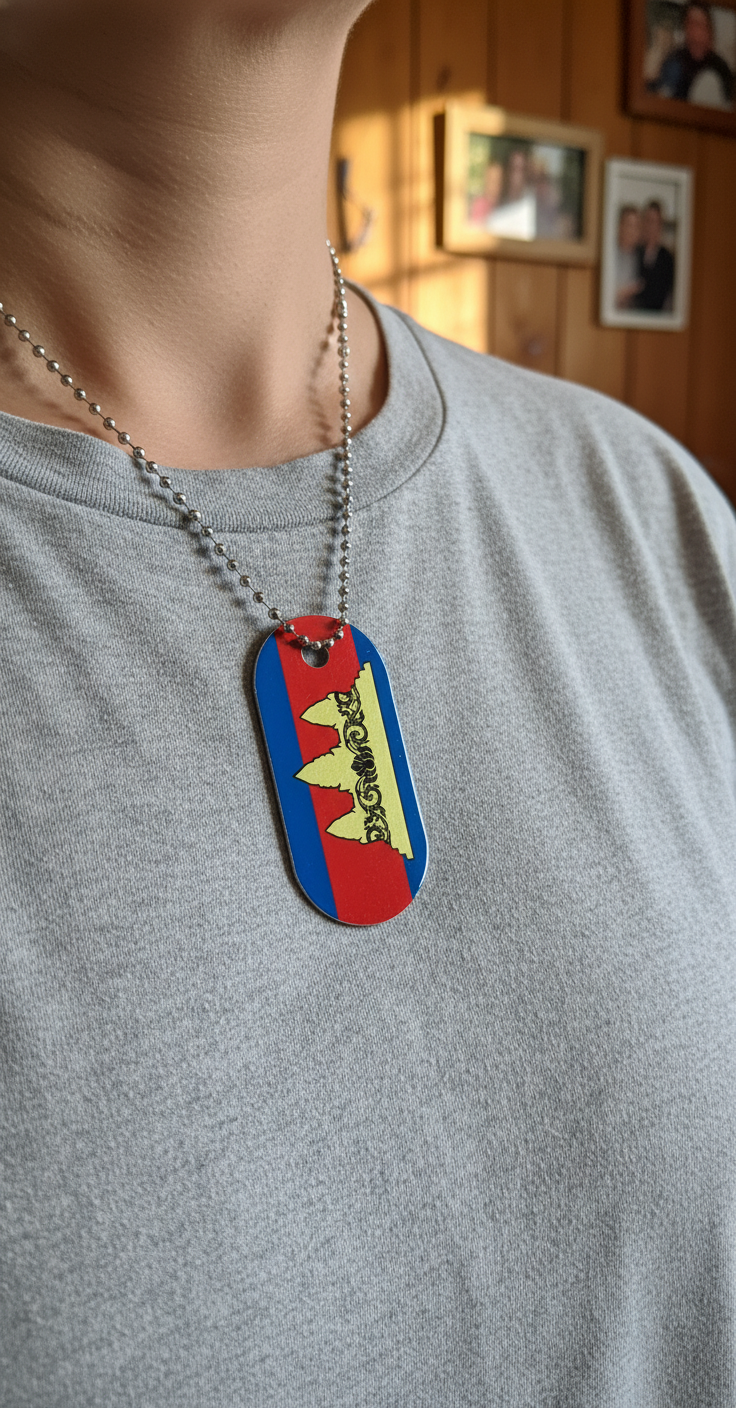 Custom tag worn as necklace