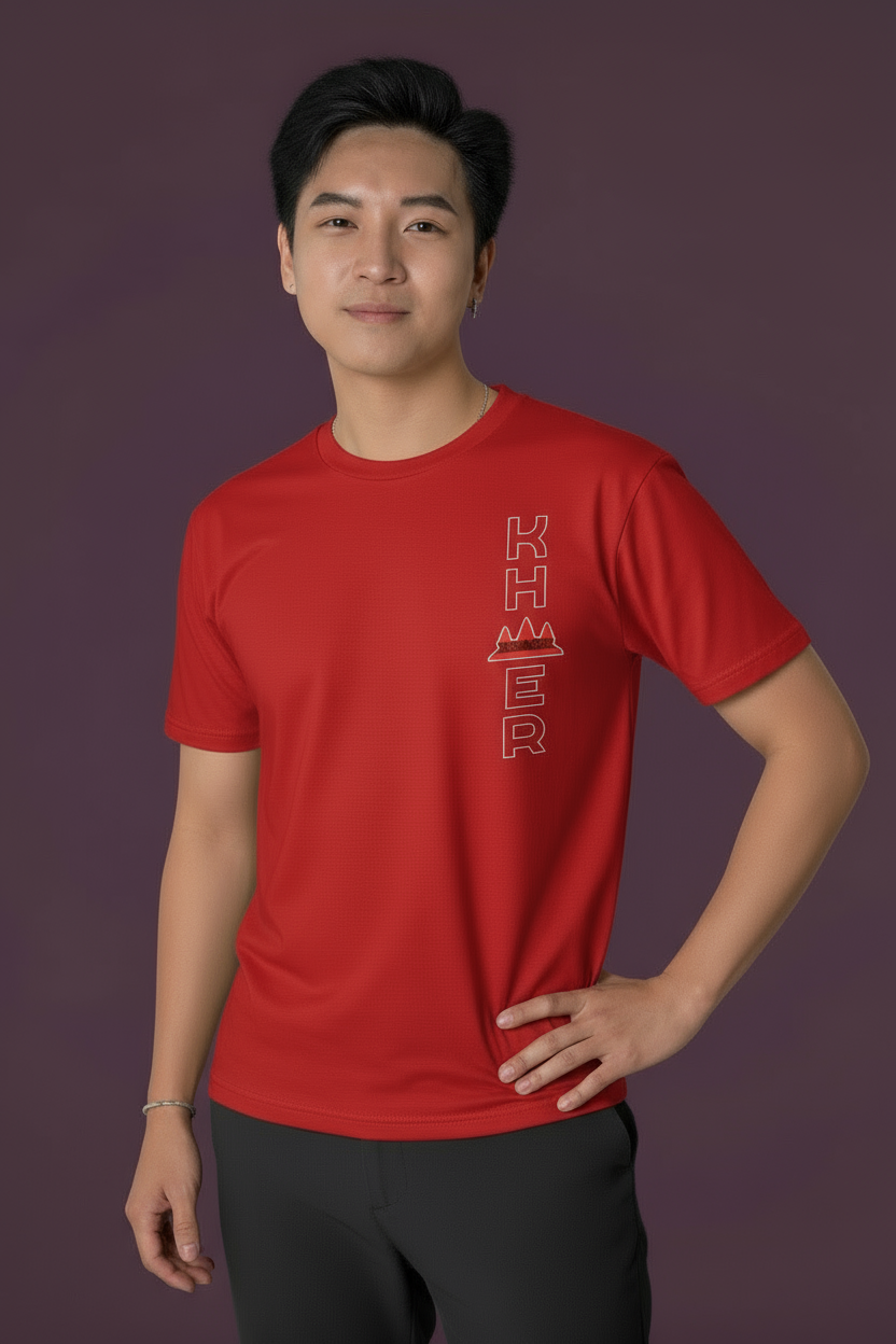 Red KHMER Shirt - Hand on Hip