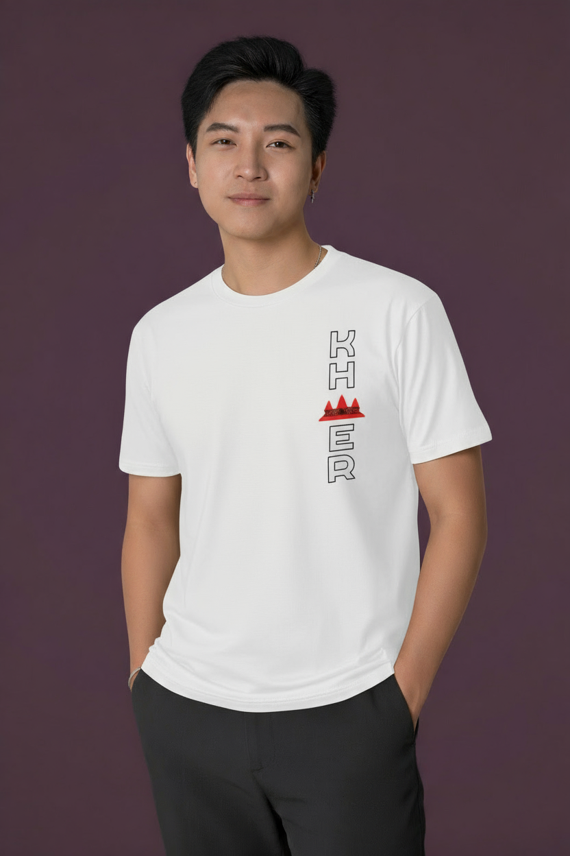 White KHMER Shirt - Hands in Pockets